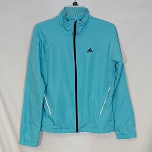 Adidas Women's Aqua Full-Zip Windbreaker Size Medium Workout Athleisure